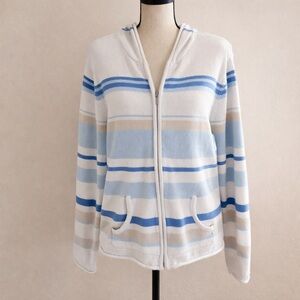 Sonoma Blue and Beige Striped Women's Cardigan